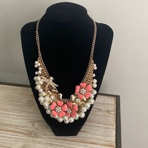 Gold, pink and pearl necklace
